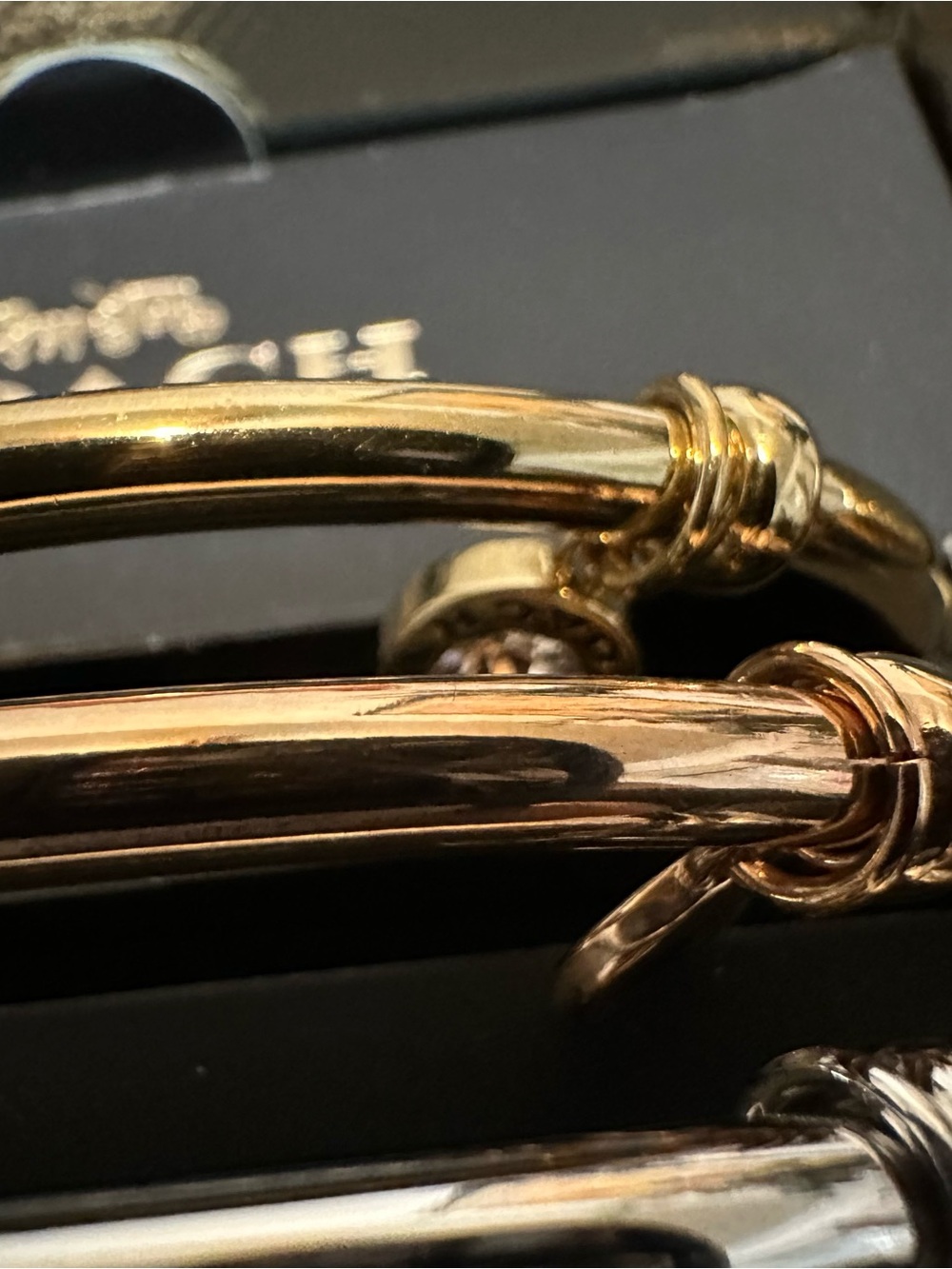 New COACH Tri-Tone Cuff Bracelet Set - Rose Gold, Gold & Silver - Picture 6 of 10